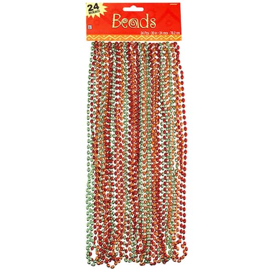 Cinco de Mayo Metallic Bead Necklaces, 72ct.